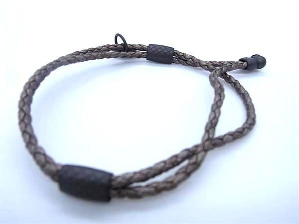 ■新品■未使用■ BOTTEGA VENETA ボッテガヴェネタ レザー ブレスレット アクセサリー メンズ レディース ゴールド系 FA7785_画像2