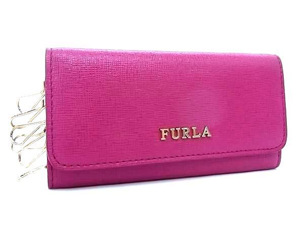 ■極美品■ FURLA フルラ レザー 6連 キーケース 鍵入れ レディース ピンク系 BG8527_画像1