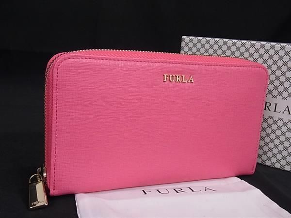 ■新品■未使用■ FURLA フルラ レザー ラウンドファスナー 長財布 ウォレット レディース ピンク系 BG8471_画像1