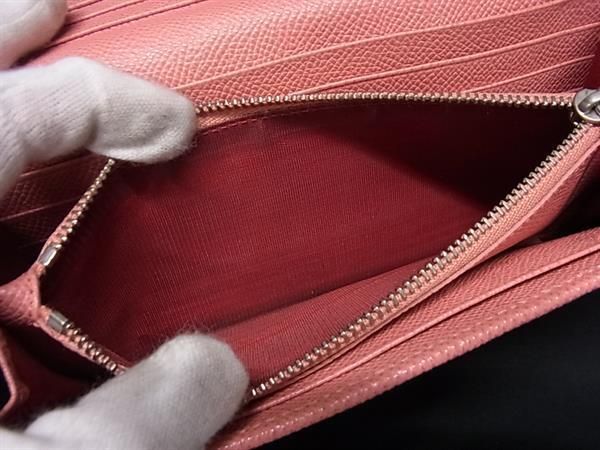 1 иен # прекрасный товар # BVLGARI BVLGARY BVLGARY кожа складывающийся пополам длинный кошелек бумажник . inserting кошелек для мелочи . женский розовый серия FA7329