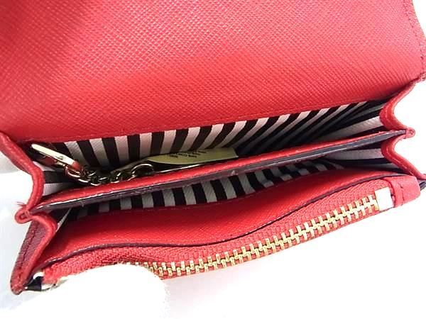 1円 ■極美品■ kate spade ケイトスペード レザー コインケース コインパース 小銭入れ レディース レッド系 BG8492_画像4