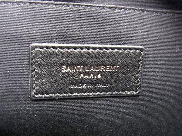 1円 ■美品■ SAINT LAURENT サンローラン クロコダイル型押しレザー クラッチバッグ セカンドバッグ メンズ ブラック系 FB0031_画像5