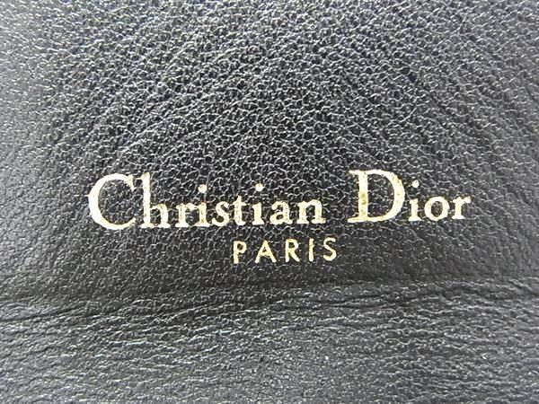 1円 ■美品■ ChristianDior クリスチャンディオール サドル レザー 三つ折り 財布 ウォレット 小銭入れ 札入れ ブラック系 FA7475_画像7