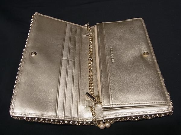 1 jpy # new goods # unused # ANTEPRIMA Anteprima PVC wire folding in half long wallet wallet lady's gold group AZ2498