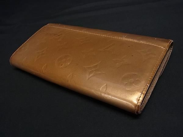 1円 LOUIS VUITTON ルイヴィトン M90209 モノグラムヴェルニ ポルトフォイユ サラ 二つ折り 長財布 ウォレット 札入れ ベージュ系 FA7748_画像2