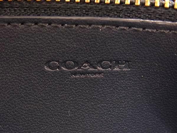 1円 ■極美品■ COACH コーチ C4452 シグネチャー PVC ラウンドファスナー 長財布 ウォレット レディース メンズ ネイビー系 BK1264_画像5