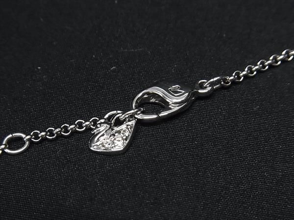 1円 ■極美品■ SWAROVSKI スワロフスキー サークル ラインストーン ネックレス ペンダント アクセサリー レディース シルバー系 AW9209_画像3