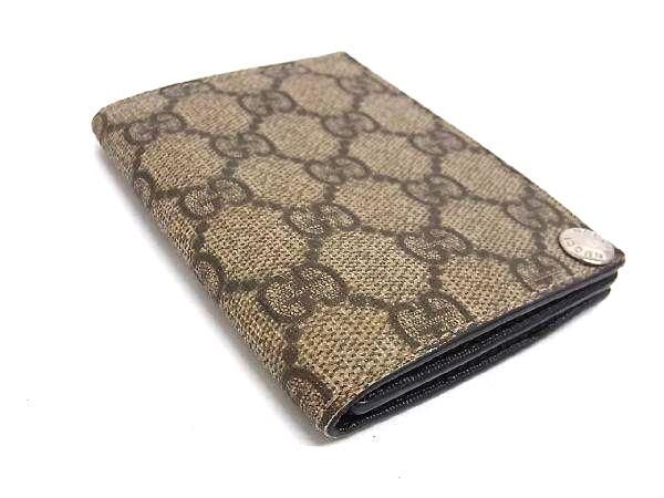 1 jpy # beautiful goods # GUCCI Gucci 224175 GG pattern PVC card-case card inserting pass case lady's brown group FA7003