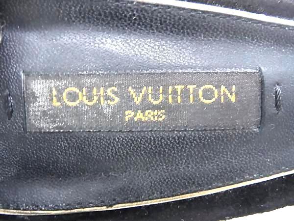 1円 LOUIS VUITTON ルイヴィトン スエード ヒール サンダル 表記サイズ 36 (約23.0cm) シューズ 靴 ブラック系 AZ2102_画像6