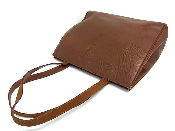 1 jpy # beautiful goods # Salvatore Ferragamo Ferragamo valaAN 21 2530 Lizard type pushed . leather tote bag shoulder brown group AY2623