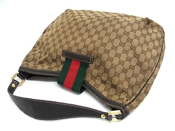 1円 GUCCI グッチ 233604 525040 シェリーライン GG柄 GGキャンバス×レザー ワンショルダー ショルダーバッグ 肩掛け ブラウン系 AY2857_画像3