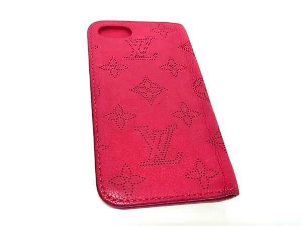 1円 LOUIS VUITTON ルイヴィトン M62193 マヒナ フォリオ iPhone7/8/SE(第2世代)対応 スマホケース アイフォンケース ピンク系 AZ3249_画像1