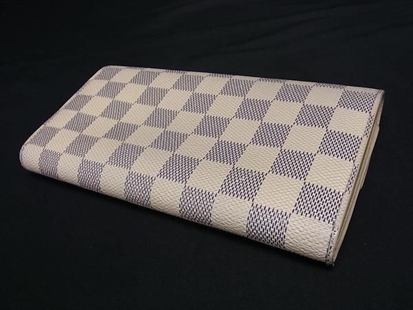 1円 ■美品■ LOUIS VUITTON ルイヴィトン N61735 ダミエアズール ポルトフォイユサラ 二つ折り 長財布 ウォレット アイボリー系 FA7462_画像2