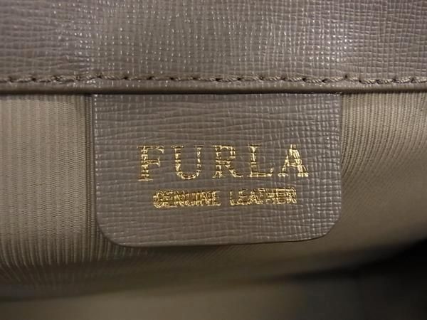 1円 ■美品■ FURLA フルラ サリー レザー チャーム付き トートバッグ ショルダー 肩掛け レディース グレージュ系 BL0076_画像6