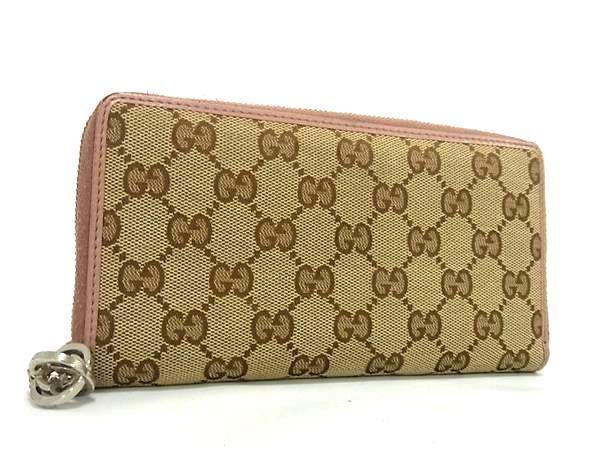 1円 ■美品■ GUCCI グッチ 233025 2149 GG柄 GGキャンバス ラウンドファスナー 長財布 ウォレット 札入れ 小銭入れ ブラウン系 FA7183_画像1