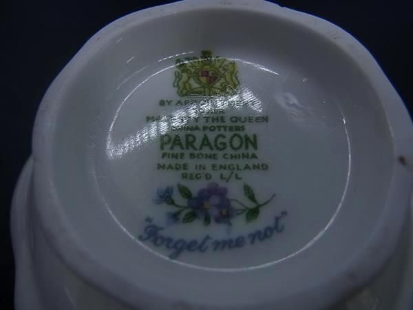 1円 ■美品〜■ Paragon パラゴン 英国ヴィンテージ 80S 勿忘草 ティーカップ ソーサー 食器 6点セット まとめ売り CD0784_画像7