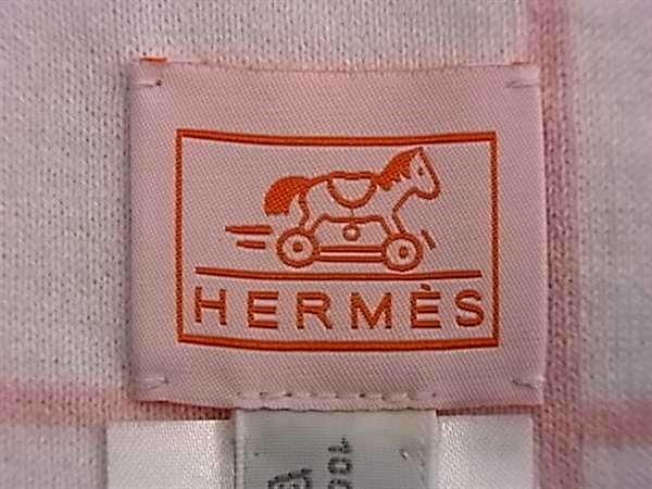 ■新品■未使用■ HERMES エルメス アダダ コットン100％ バスタオル ベビータオル ビーチタオル ピンク系×ホワイト系 AS8223_画像3