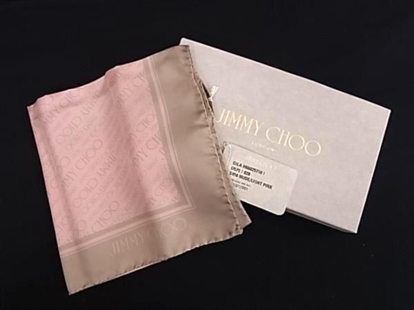■新品■未使用■ JIMMY CHOO ジミーチュウ シルク100% スカーフ ストール レディース ピンク系 FA7789_画像1