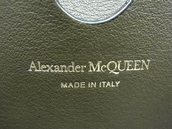 ■新品同様■ ALEXANDER McQUEEN アレキサンダー マックイーン レザー トートバッグ ショルダーバッグ ダークグリーン系 FA3764_画像10
