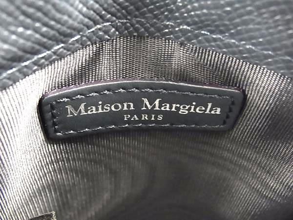 ■新品同様■ Maison Margiela メゾン マルジェラ レザー フォンポーチ ショルダーバッグ ポシェット レディース ネイビー系 FA3763_画像9