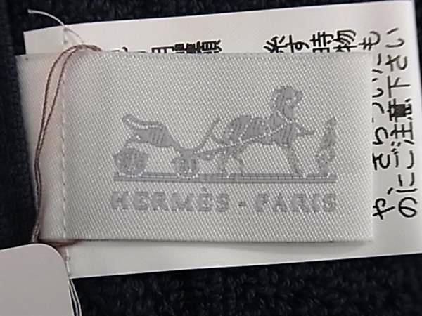 ■新品■未使用■ HERMES エルメス ステアーズ コットン100％ ハンドタオル ハンカチ ２点セット ホワイト系×ネイビー系 FC0105_画像3