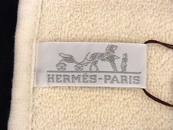 ■新品■未使用■ HERMES エルメス ステアーズ コットン100％ ハンドタオル ハンカチ レディース メンズ アイボリー系 AW5238_画像2