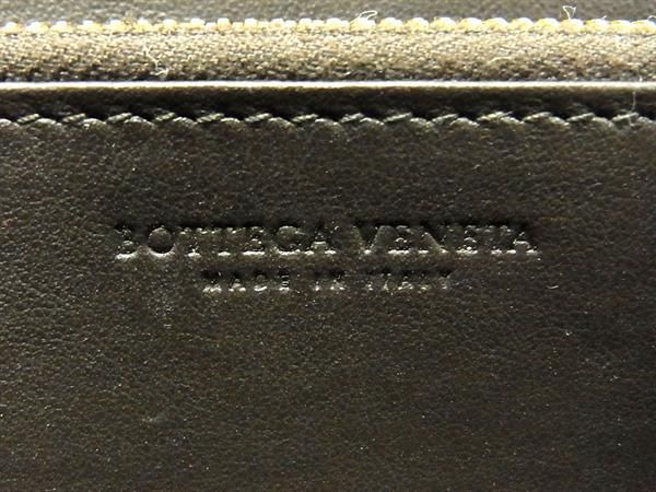 1円 ■極美品■ BOTTEGA VENETA ボッテガヴェネタ イントレチャート レザー ラウンドファスナー 長財布 ウォレット ブラウン系 AX3746_画像5