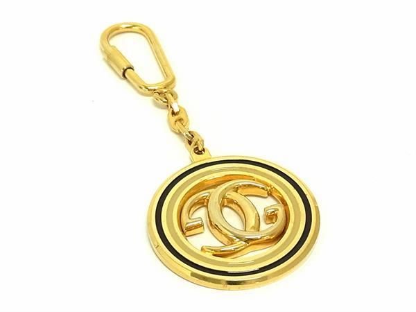 1 иен # прекрасный товар # GUCCI Gucci Inter locking G брелок для ключа кольцо для ключей очарование женский мужской оттенок золота × оттенок черного FA6718