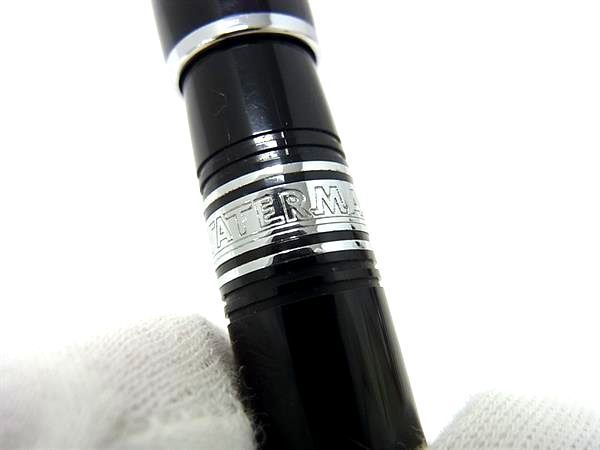 1円 ■美品■ WATERMAN ウォーターマン ペン先 18K 750 18金 万年筆 筆記用具 文房具 ステーショナリー ブラック系×シルバー系 FA6559_画像5