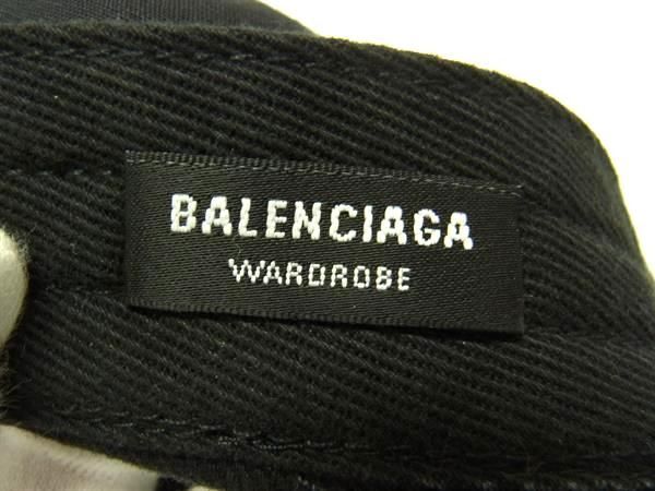 1円 BALENCIAGA バレンシアガ コットン100％ ベースボールキャップ 帽子 表記サイズ L 59cm レディース メンズ ブラック系 FA6463_画像4