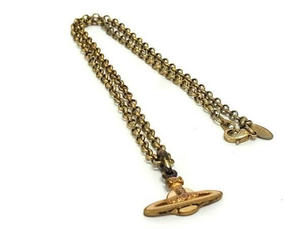 1円 Vivienne Westwood ヴィヴィアンウエストウッド オーブ ネックレス ペンダント アクセサリー レディース ゴールド系 FA6888_画像1