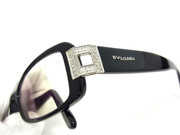 1円 ■美品■ BVLGARI ブルガリ 4013-B 501 ラインストーン サングラス メガネ 眼鏡 レディース ブラック系 AZ3546_画像3