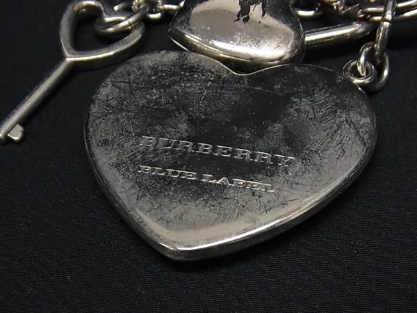 1 иен BURBERRY Burberry Blue Label парусина Heart кольцо для ключей брелок для ключа сумка очарование оттенок серебра × многоцветный BK1385