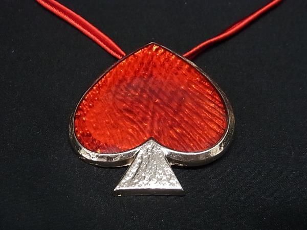 1 jpy # beautiful goods # YVESSAINTLAURENT Yves Saint-Laurent Spade 2WAY pendant brooch necklace lady's red group AW9990