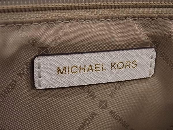 1円 ■美品■ MICHAEL KORS マイケルコース レザー トートバッグ ハンドバッグ レディース ホワイト系 BK1609_画像6