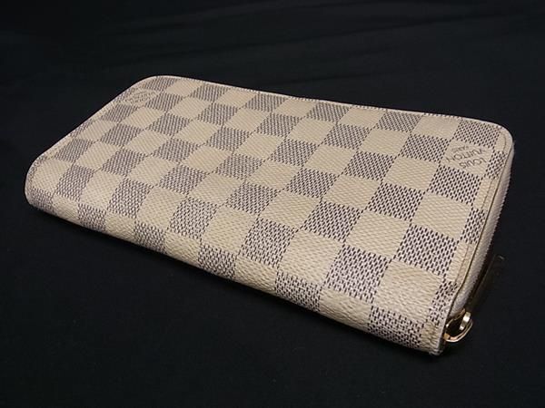 1円 LOUIS VUITTON ルイヴィトン N41660 ダミエアズール ジッピーウォレット ラウンドファスナー 長財布 レディース アイボリー系 AZ3027_画像2