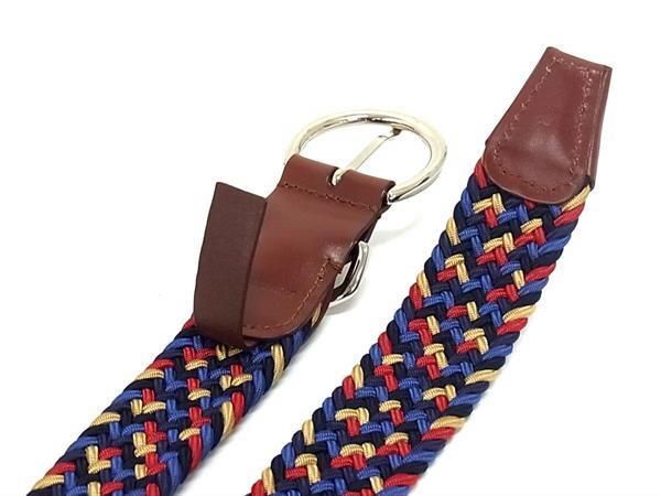 1 jpy # beautiful goods # MACKINTOSH Macintosh canvas × leather silver metal fittings belt men's multicolor AY2612