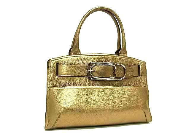 1円 ■美品■ FURLA フルラ レザー ハンドバッグ トートバッグ レディース シャンパンゴールド系 BK1620_画像1