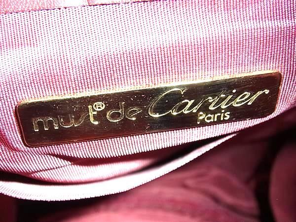 1 иен # превосходный товар # Cartier Cartier Must линия кожа мешочек type Cross корпус сумка на плечо наклонный .. женский бордо серия FB0868