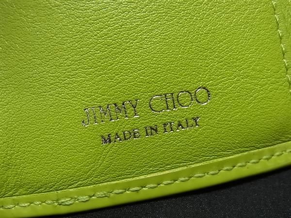 1 иен JIMMY CHOO Jimmy Choo nemo Star заклепки pa палатка кожа три складывать кошелек бумажник женский светло-зеленый серия BK1634