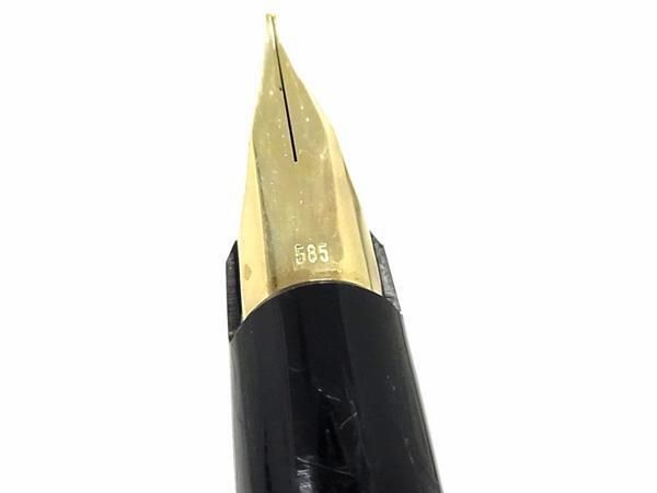 1円 ■美品■ MONT BLANC モンブラン ペン先14K 585 14金 万年筆 筆記用具 文房具 ステーショナリー ブラック系×ゴールド系 AY2685_画像4