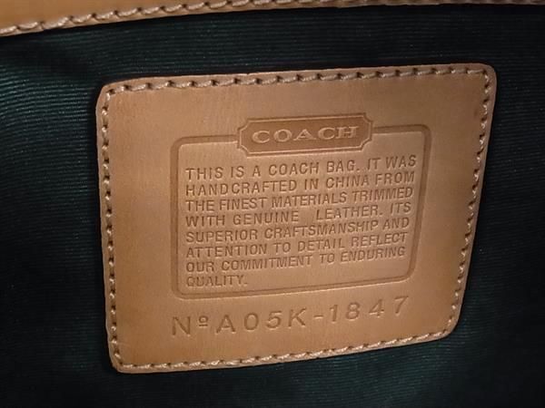 1円 ■美品■ COACH コーチ 1847 シグネチャー スクリブルステッチポケットサッチェル キャンバス×レザー 刺繍 ハンドバッグ FB0581_画像6