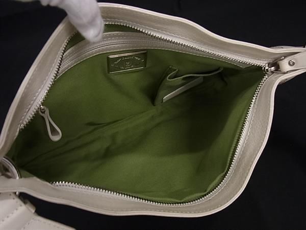 1 иен # превосходный товар # BALLY Bally кожа сумка на плечо плечо .. портфель женский слоновая кость серия AX6644
