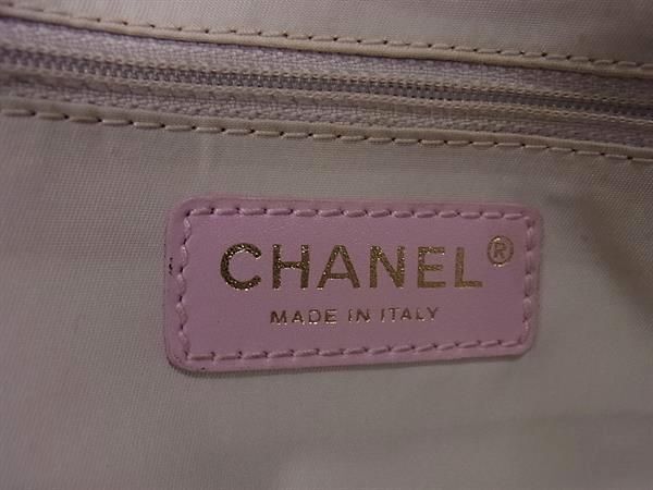 1円 CHANEL シャネル ココマーク ニュートラベルライン ナイロンキャンバス×レザー トートバッグ ショルダー 肩掛け ピンク系 AX6617_画像6