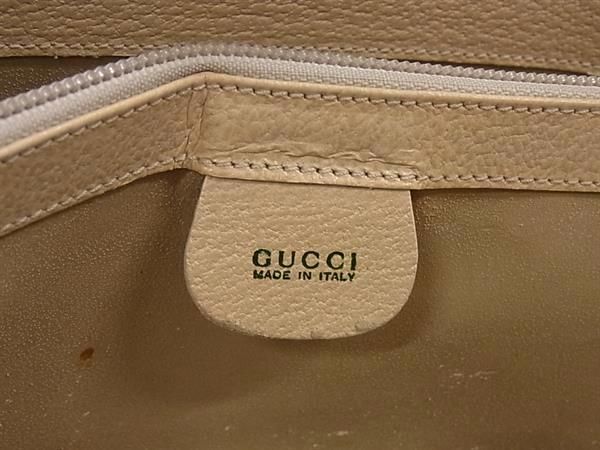 1円 ■美品■ GUCCI グッチ 002 2058 0477 0 レザー ハンドバッグ レディース ベージュ系 AX6602_画像7