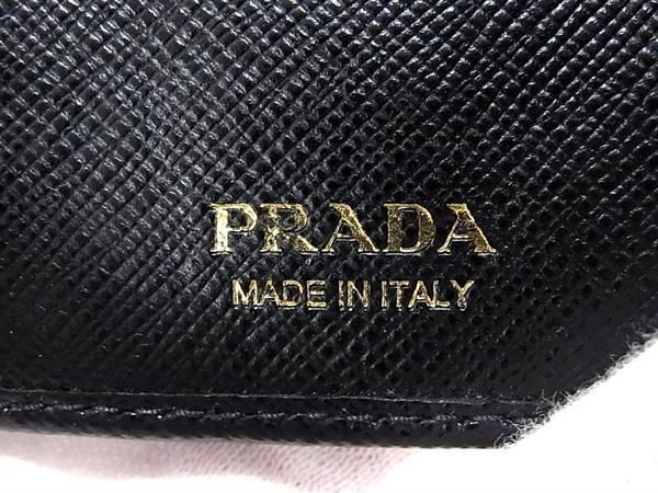 1円 ■美品■ PRADA プラダ 1PG222 サフィアーノレザー 6連 キーケース 鍵入れ レディース ブラック系 FB0668_画像4