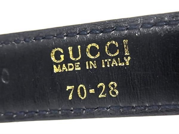 1 jpy # beautiful goods # GUCCI Gucci 036.519.09 leather belt declared size 70-28 lady's men's black group BK1695