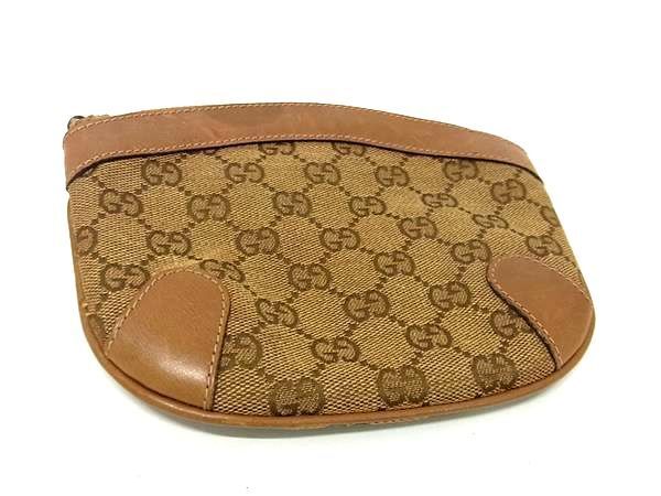 1円 ■美品■ GUCCI グッチ オールドグッチ ヴィンテージ GG柄 GGキャンバス クラッチバッグ セカンドバッグ ポーチ ブラウン系 AX6798_画像1