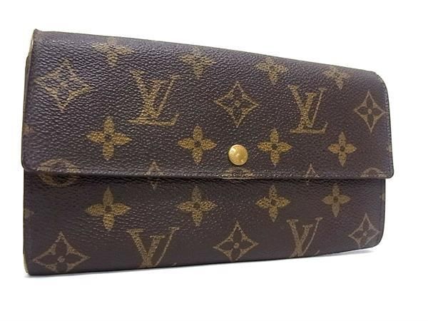 1円 LOUIS VUITTON ルイヴィトン M61725 モノグラム ポシェット ポルトモネ クレディ 二つ折り 長財布 ウォレット ブラウン系 FA8098_画像1