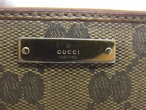 1円 GUCCI グッチ 112724 GGスプリーム PVC ラウンドファスナー 長財布 ウォレット 札入れ 小銭入れ カード入れ ブラウン系 BK1685_画像5